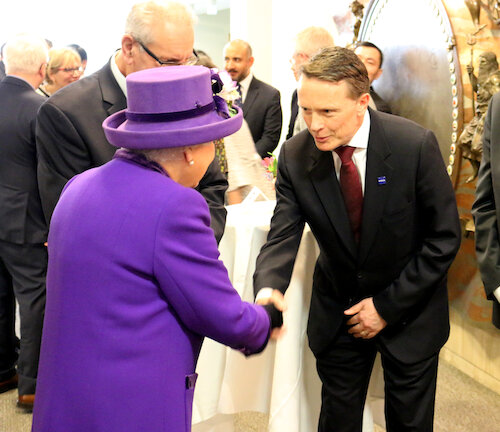 Brian Sullivan greets the queen